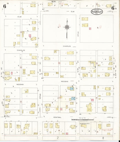Sanborn Fire Insurance Map from Humboldt, Allen County, Kansas (1936), Sheet #0006 - Complete Map Set gallery image, historic Sanborn map, vintage wall art, Kansas Kansas