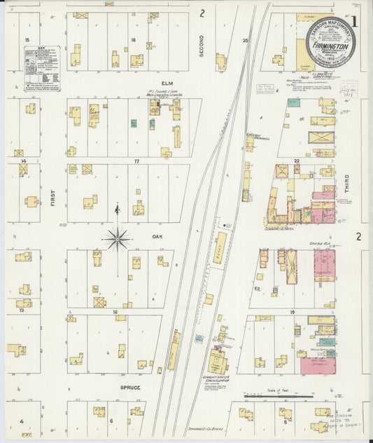 Sanborn Fire Insurance Map from Farmington, Dakota County, Minnesota (1905), Sheet #0001 - Historic Sanborn Fire Insurance Map Print, vintage old map wall art, antique decor, genealogy gift, Minnesota Minnesota map