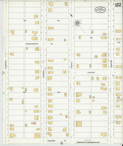 Sanborn Fire Insurance Map from Warren, Warren County, Pennsylvania (1904), Sheet #0022 - Complete Map Set gallery image, historic Sanborn map, vintage wall art, Pennsylvania Pennsylvania