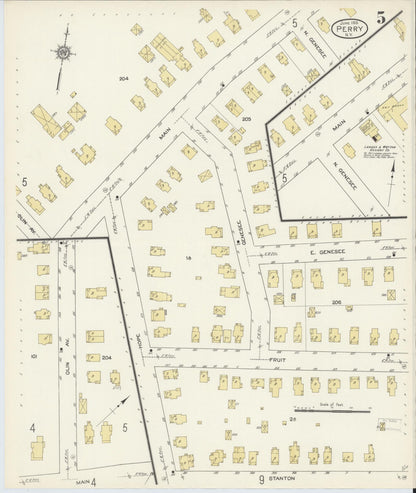 Sanborn Fire Insurance Map from Perry, Wyoming County, New York (1913), Sheet #0005 - Complete Map Set gallery image, historic Sanborn map, vintage wall art, Perry Wyoming