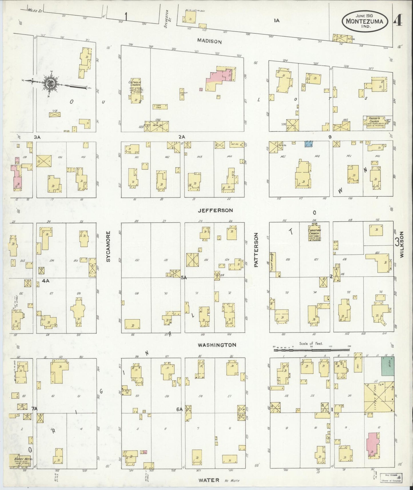 Sanborn Fire Insurance Map from Montezuma, Parke County, Indiana (1910), Sheet #0004 - Complete Map Set gallery image, historic Sanborn map, vintage wall art, Indiana Indiana