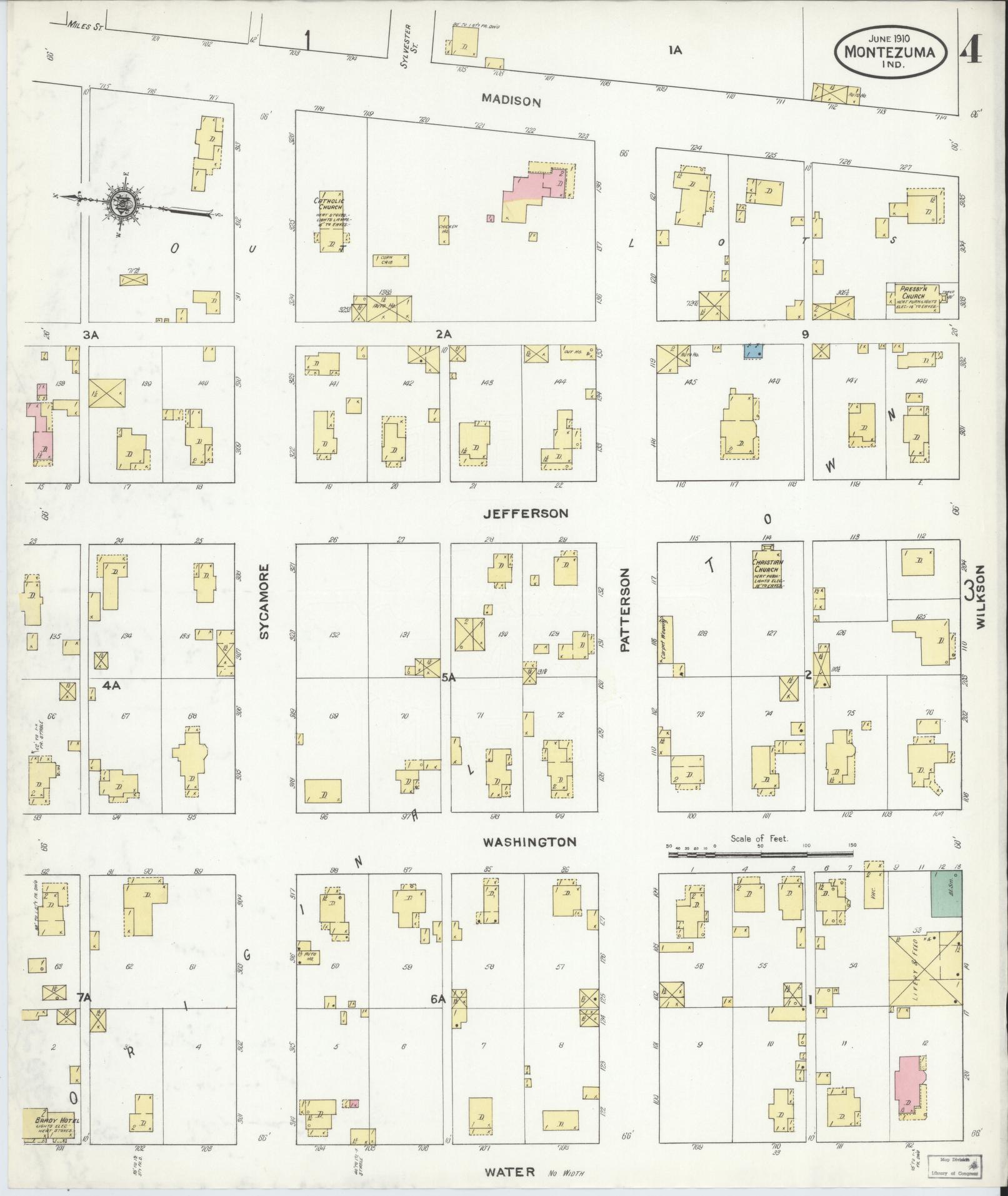 Sanborn Fire Insurance Map from Montezuma, Parke County, Indiana (1910), Sheet #0004 - Complete Map Set gallery image, historic Sanborn map, vintage wall art, Indiana Indiana