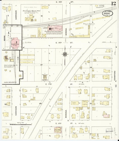 Sanborn Fire Insurance Map from Boone, Boone County, Iowa (1909), Sheet #0012 - Historic Sanborn Fire Insurance Map Print