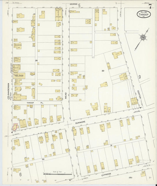 Sanborn Fire Insurance Map from Throop, Lackawanna County, Pennsylvania (1912), Sheet #0007 - Historic Sanborn Fire Insurance Map Print, vintage old map wall art, antique decor, genealogy gift, Pennsylvania Pennsylvania map