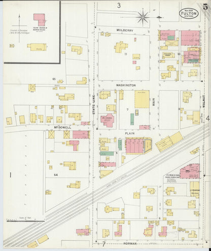 Sanborn Fire Insurance Map from Fulton, Fulton County, Kentucky (1899), Sheet #0005 - Complete Map Set gallery image, historic Sanborn map, vintage wall art, Tennessee Tennessee