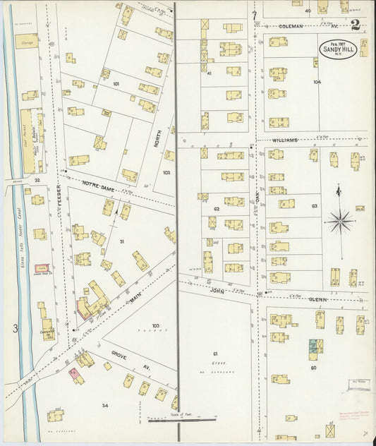 Sanborn Fire Insurance Map from Sandy Hill, Washington County, New York (1907), Sheet #0002 - Historic Sanborn Fire Insurance Map Print, vintage old map wall art, antique decor, genealogy gift, New York New York map