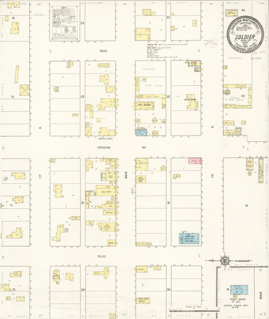 Sanborn Fire Insurance Map from Soldier, Blaine County, Idaho (1915), Sheet #0001 - Historic Sanborn Fire Insurance Map Print, vintage old map wall art, antique decor, genealogy gift, Idaho Idaho map