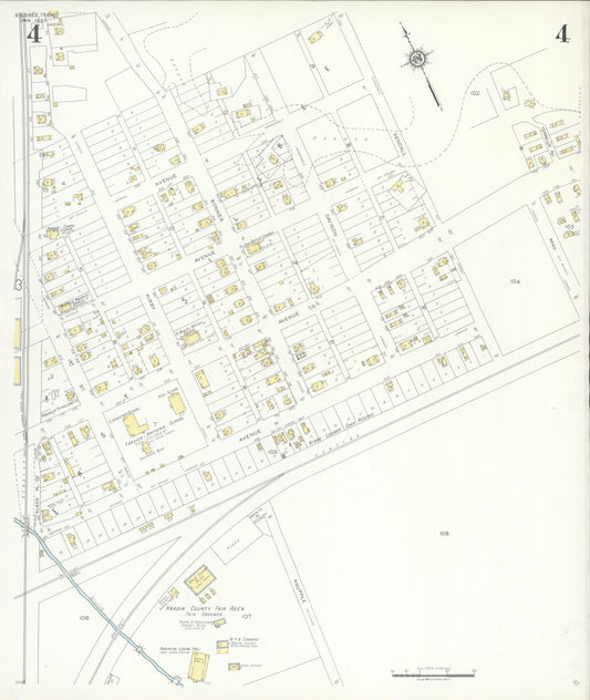 Sanborn Fire Insurance Map from Silsbee, Hardin County, Texas (1937), Sheet #0004 - Historic Sanborn Fire Insurance Map Print, vintage old map wall art, antique decor, genealogy gift, Texas Texas map