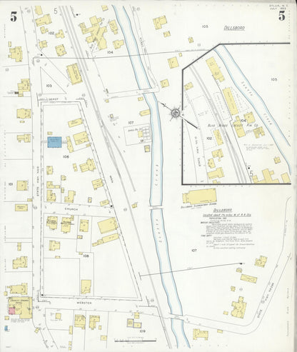 Sanborn Fire Insurance Map from Sylva, Jackson County, North Carolina (1933), Sheet #0005 - Complete Map Set gallery image, historic Sanborn map, vintage wall art, North Carolina North Carolina
