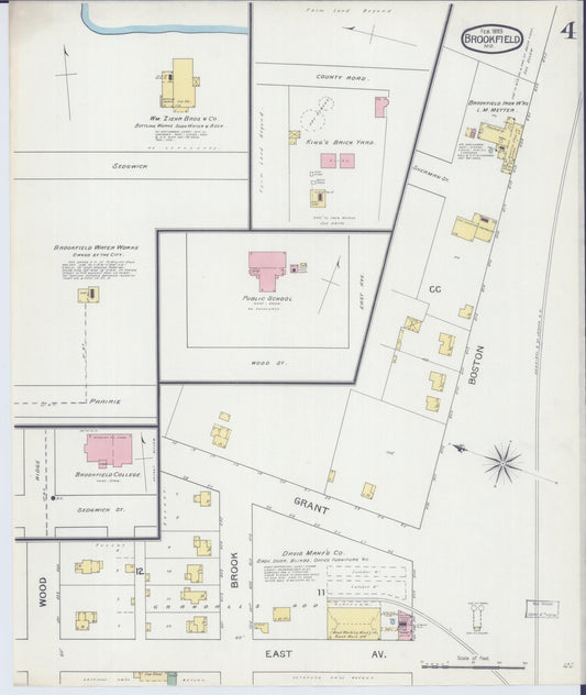 Sanborn Fire Insurance Map from Brookfield, Linn County, Missouri (1893), Sheet #0004 - Historic Sanborn Fire Insurance Map Print, vintage old map wall art, antique decor, genealogy gift, Missouri Missouri map