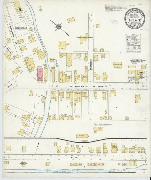 Sanborn Fire Insurance Map from Liberty, Tioga County, Pennsylvania (1911), Sheet #0001 - Historic Sanborn Fire Insurance Map Print, vintage old map wall art, antique decor, genealogy gift, Pennsylvania Pennsylvania map