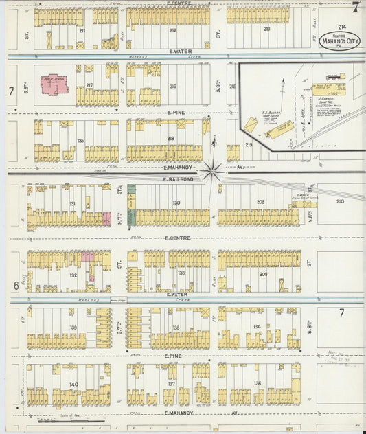 Sanborn Fire Insurance Map from Mahanoy City, Schuylkill County, Pennsylvania (1902), Sheet #0007 - Historic Sanborn Fire Insurance Map Print, vintage old map wall art, antique decor, genealogy gift, Pennsylvania Pennsylvania map
