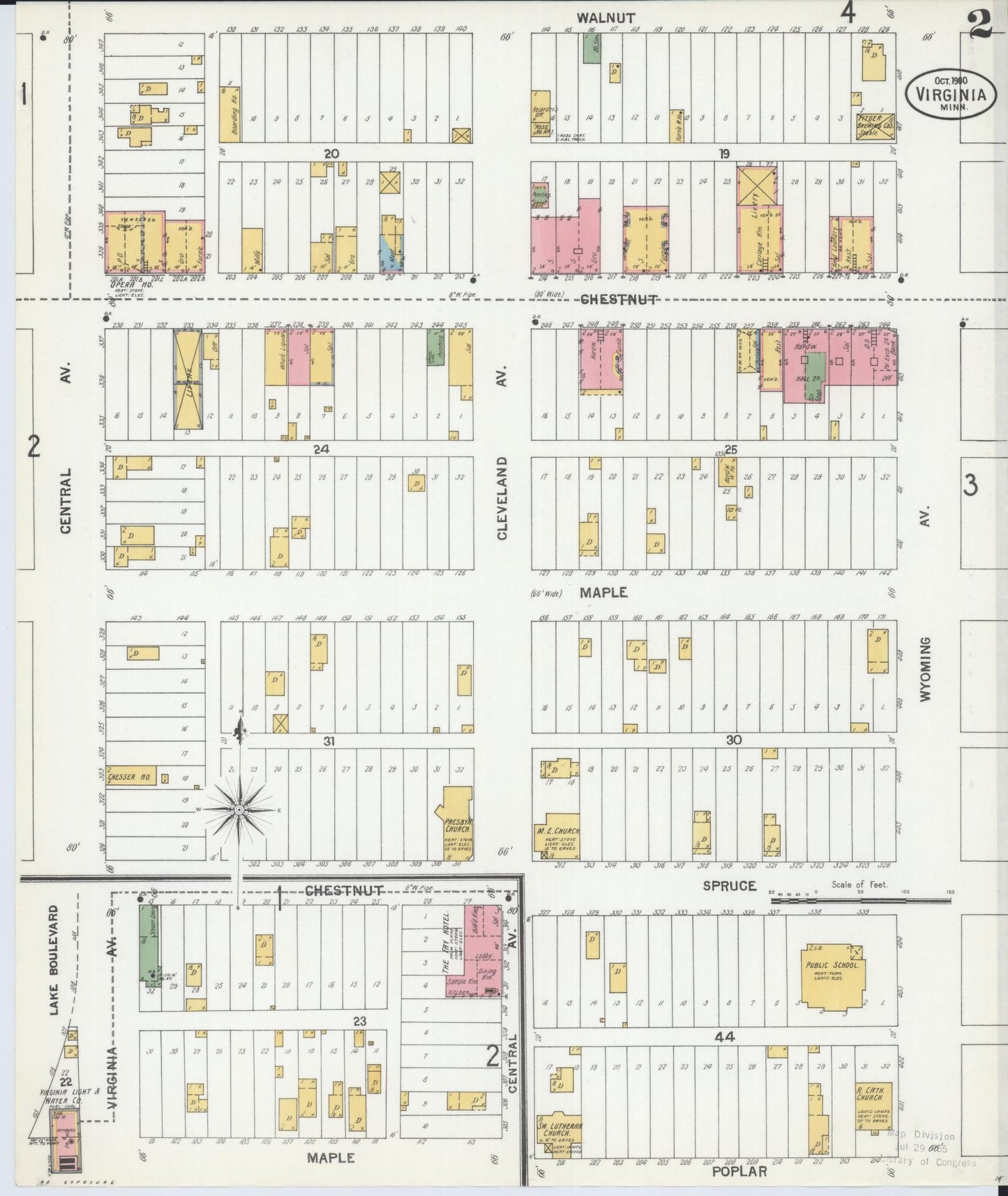 Sanborn Fire Insurance Map from Virginia, Saint Louis County, Minnesota (1900), Sheet #0002 - Complete Map Set gallery image, historic Sanborn map, vintage wall art, Minnesota Minnesota