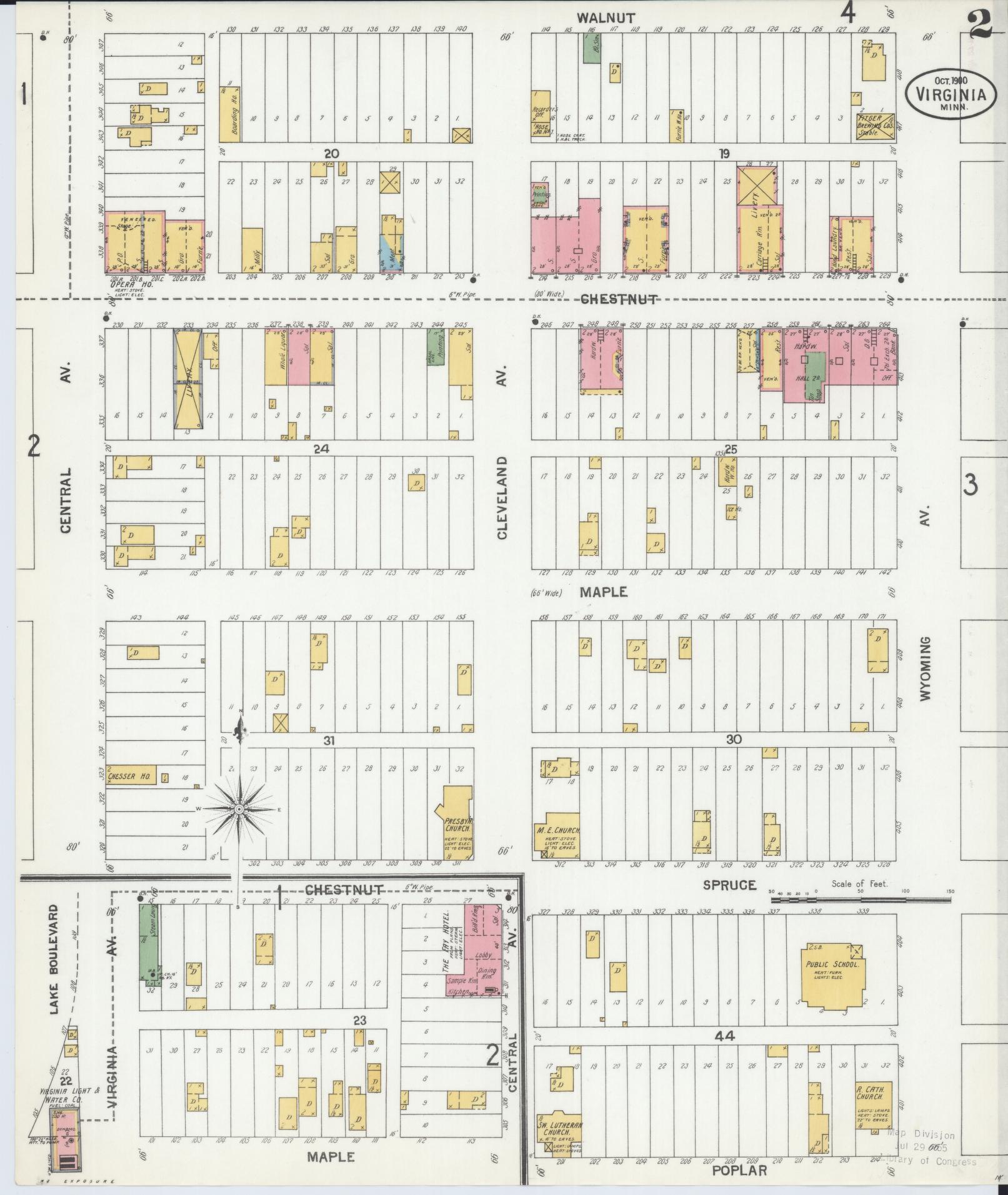 Sanborn Fire Insurance Map from Virginia, Saint Louis County, Minnesota (1900), Sheet #0002 - Complete Map Set gallery image, historic Sanborn map, vintage wall art, Minnesota Minnesota