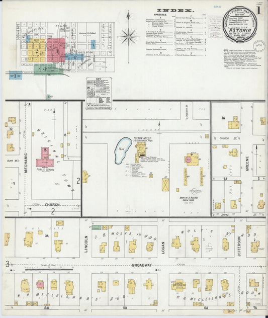 Sanborn Fire Insurance Map from Astoria, Fulton County, Illinois (1900), Sheet #0001 - Complete Map Set gallery image, historic Sanborn map, vintage wall art, Illinois Illinois