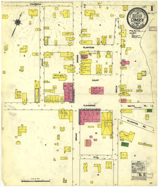 Sanborn Fire Insurance Map from Camden, Wilcox County, Alabama. (1910) – Historic Sanborn Fire Insurance Map Print