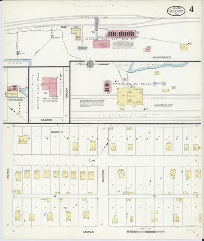 Sanborn Fire Insurance Map from Gillespie, Macoupin County, Illinois (1913), Sheet #0004 - Complete Map Set gallery image, historic Sanborn map, vintage wall art, Illinois Illinois