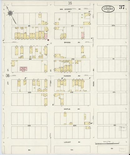 Sanborn Fire Insurance Map from Cohoes, Albany County, New York (1910), Sheet #0037 - Complete Map Set gallery image, historic Sanborn map, vintage wall art, New York New York