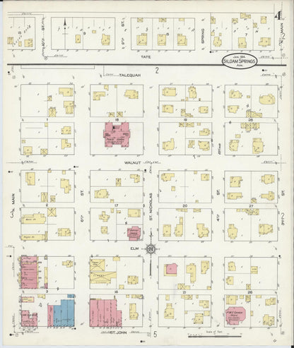 Sanborn Fire Insurance Map from Siloam Springs, Benton County, Arkansas (1914), Sheet #0004 - Complete Map Set gallery image, historic Sanborn map, vintage wall art, Arkansas Arkansas