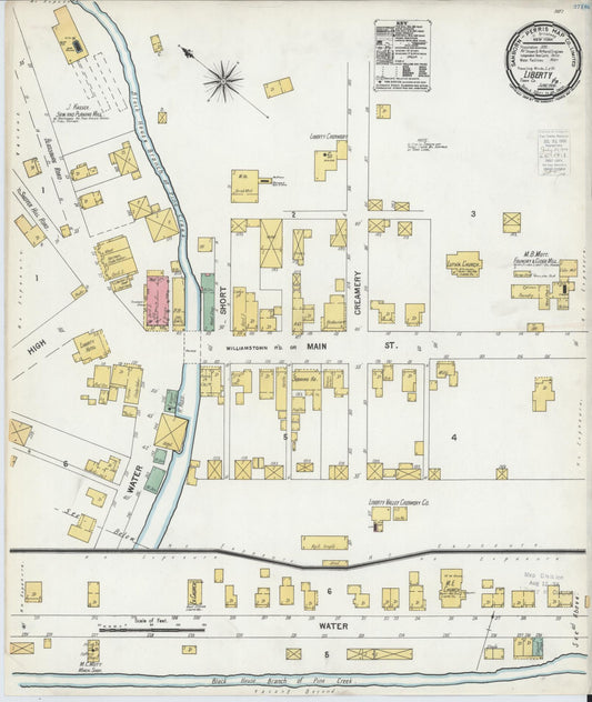 Sanborn Fire Insurance Map from Liberty, Tioga County, Pennsylvania (1900), Sheet #0001 - Historic Sanborn Fire Insurance Map Print, vintage old map wall art, antique decor, genealogy gift, Pennsylvania Pennsylvania map