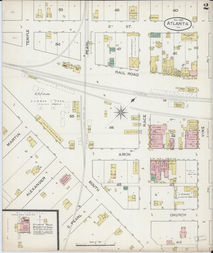Sanborn Fire Insurance Map from Atlanta, Logan County, Illinois (1887), Sheet #0002 - Complete Map Set gallery image, historic Sanborn map, vintage wall art, Illinois Illinois