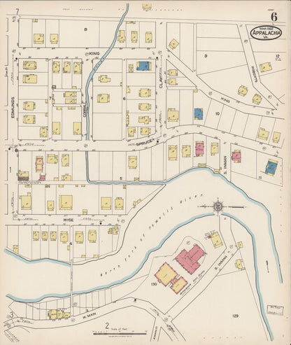 Sanborn Fire Insurance Map from Appalachia, Wise County, Virginia (1922), Sheet #0006 - Complete Map Set gallery image, historic Sanborn map, vintage wall art, Virginia Virginia