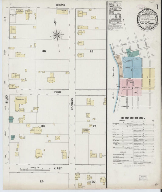 Sanborn Fire Insurance Map from Lake Charles, Calcasieu Parish, Louisiana. (1889) – Historic Sanborn Fire Insurance Map Print