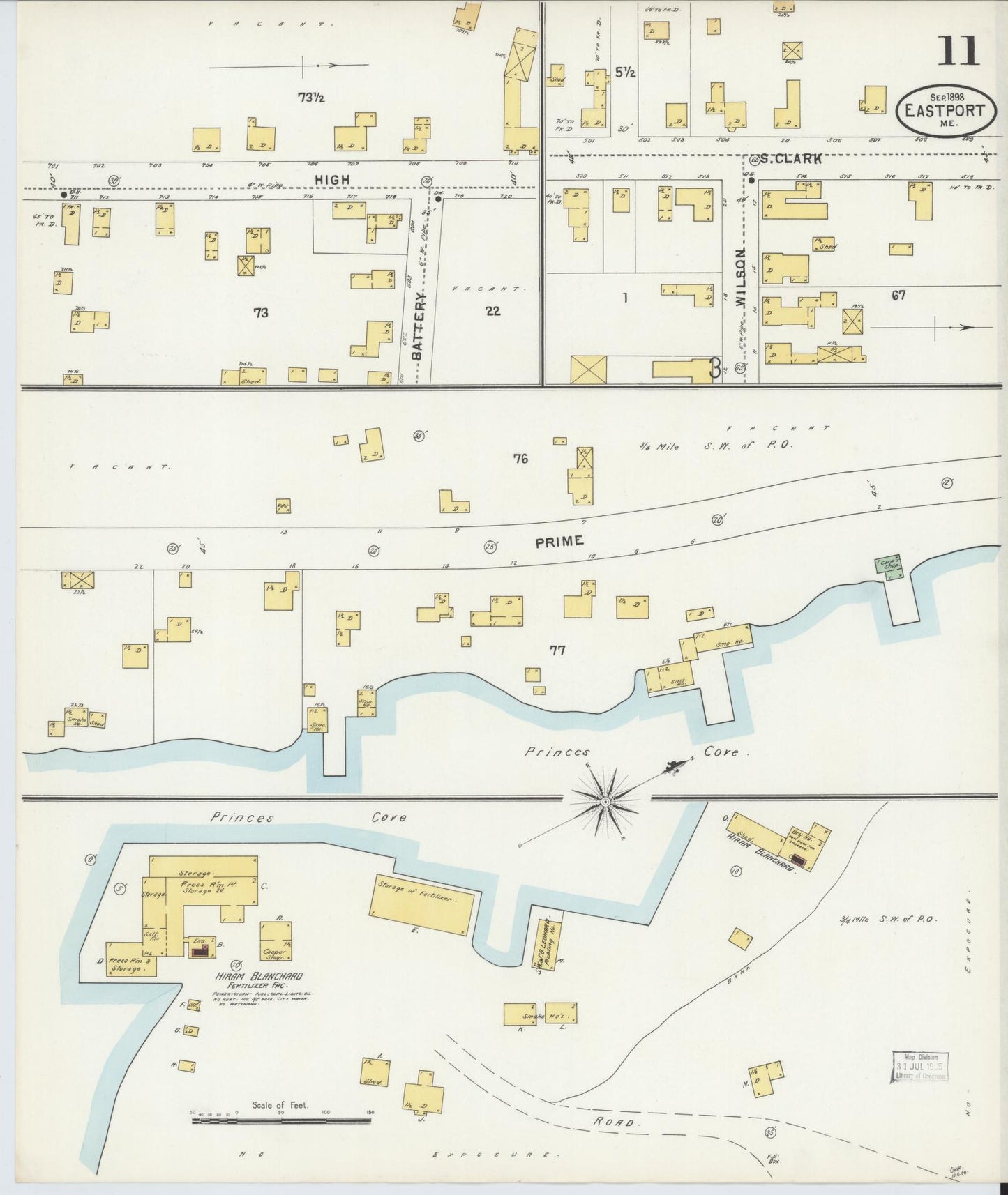 Sanborn Fire Insurance Map from Eastport, Washington County, Maine (1898), Sheet #0011 - Complete Map Set gallery image, historic Sanborn map, vintage wall art, Maine Maine