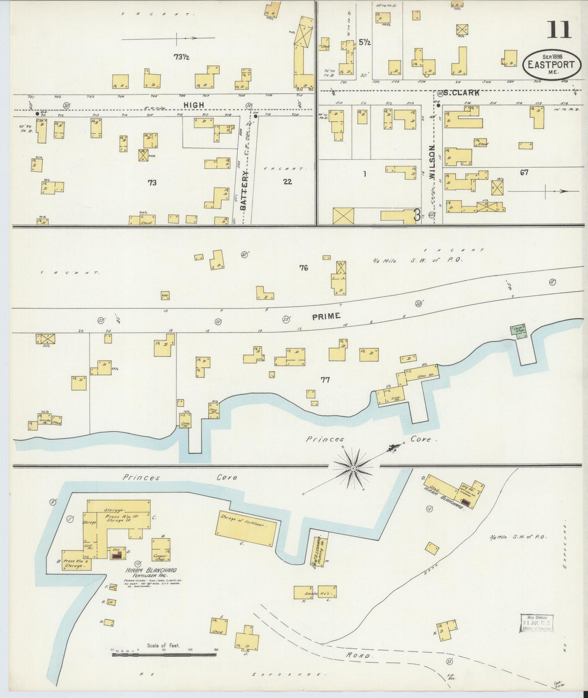 Sanborn Fire Insurance Map from Eastport, Washington County, Maine (1898), Sheet #0011 - Complete Map Set gallery image, historic Sanborn map, vintage wall art, Maine Maine