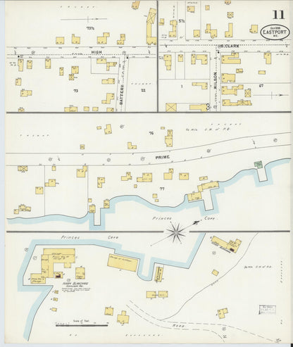 Sanborn Fire Insurance Map from Eastport, Washington County, Maine (1898), Sheet #0011 - Complete Map Set gallery image, historic Sanborn map, vintage wall art, Maine Maine
