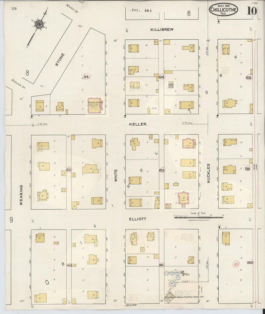 Sanborn Fire Insurance Map from Chillicothe, Hardeman County, Texas (1941), Sheet #0010 - Historic Sanborn Fire Insurance Map Print, vintage old map wall art, antique decor, genealogy gift, Texas Texas map