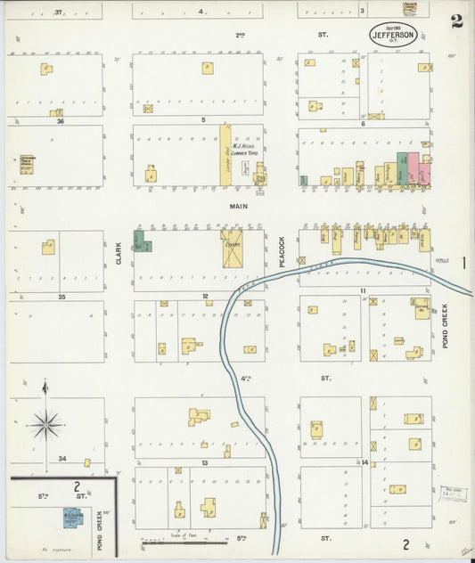 Sanborn Fire Insurance Map from Jefferson, Grant County, Oklahoma (1901), Sheet #0002 - Historic Sanborn Fire Insurance Map Print, vintage old map wall art, antique decor, genealogy gift, Oklahoma Oklahoma map