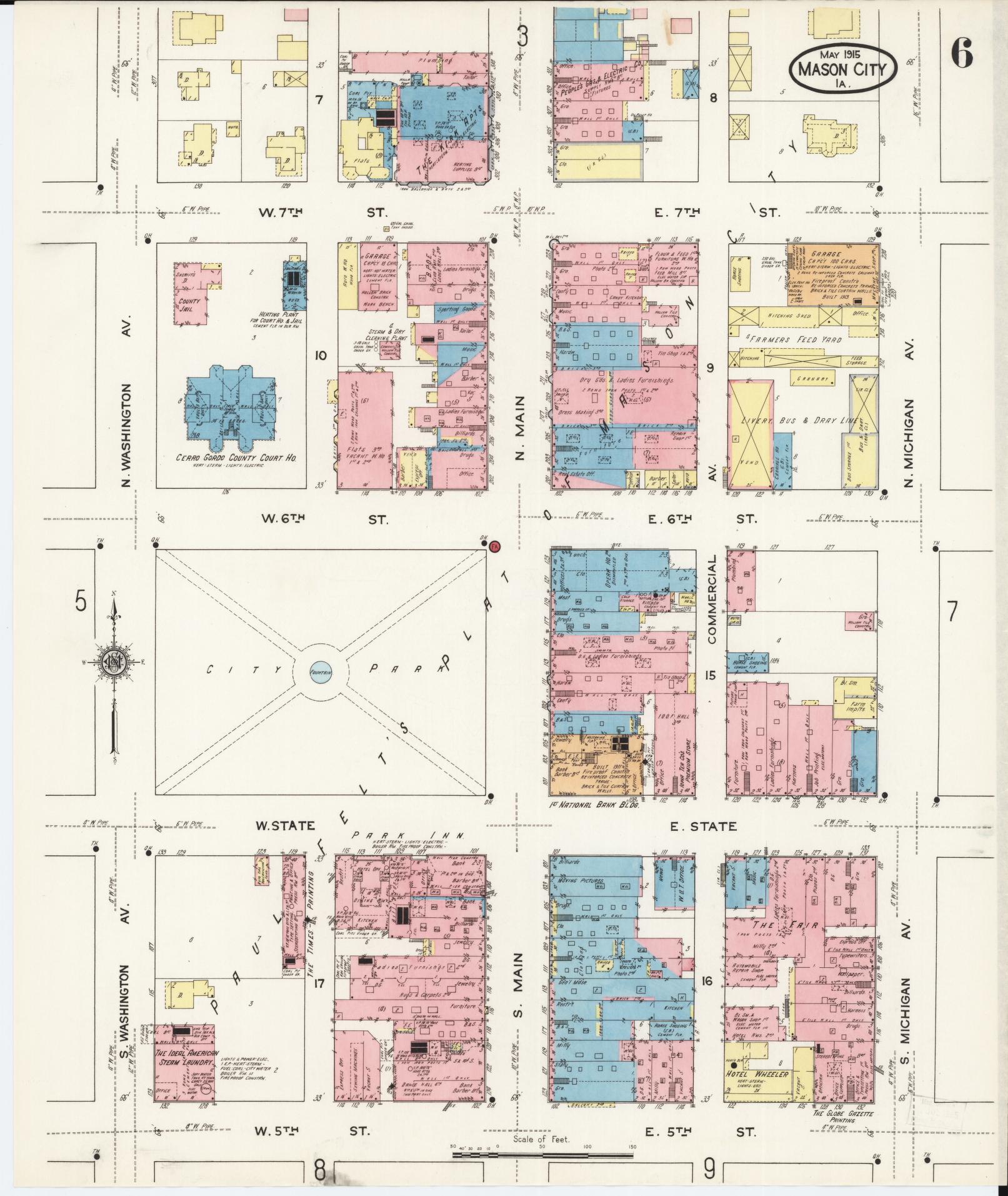Sanborn Fire Insurance Map from Mason City, Cerro Gordo County, Iowa (1915), Sheet #0006 - Historic Sanborn Fire Insurance Map Print