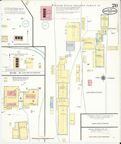 Sanborn Fire Insurance Map from Independence, Montgomery County, Kansas (1910), Sheet #0020 - Complete Map Set gallery image, historic Sanborn map, vintage wall art, Kansas Kansas