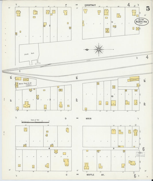 Sanborn Fire Insurance Map from Newkirk, Kay County, Oklahoma (1901), Sheet #0005 - Historic Sanborn Fire Insurance Map Print, vintage old map wall art, antique decor, genealogy gift, Oklahoma Oklahoma map