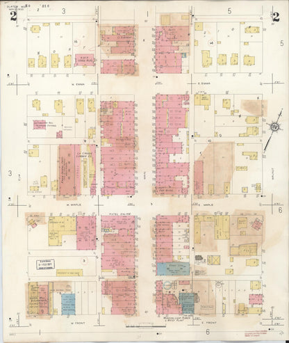Sanborn Fire Insurance Map from Slater, Saline County, Missouri (1944), Sheet #0002 - Historic Sanborn Fire Insurance Map Print, vintage old map wall art, antique decor, genealogy gift, Missouri Missouri map