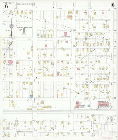 Sanborn Fire Insurance Map from Shelbyville, Shelby County, Illinois (1933), Sheet #0006 - Complete Map Set gallery image, historic Sanborn map, vintage wall art, Illinois Illinois