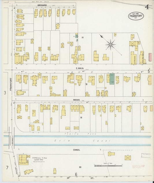 Sanborn Fire Insurance Map from Frankfort, Herkimer County, New York (1902), Sheet #0004 - Historic Sanborn Fire Insurance Map Print, vintage old map wall art, antique decor, genealogy gift, New York New York map