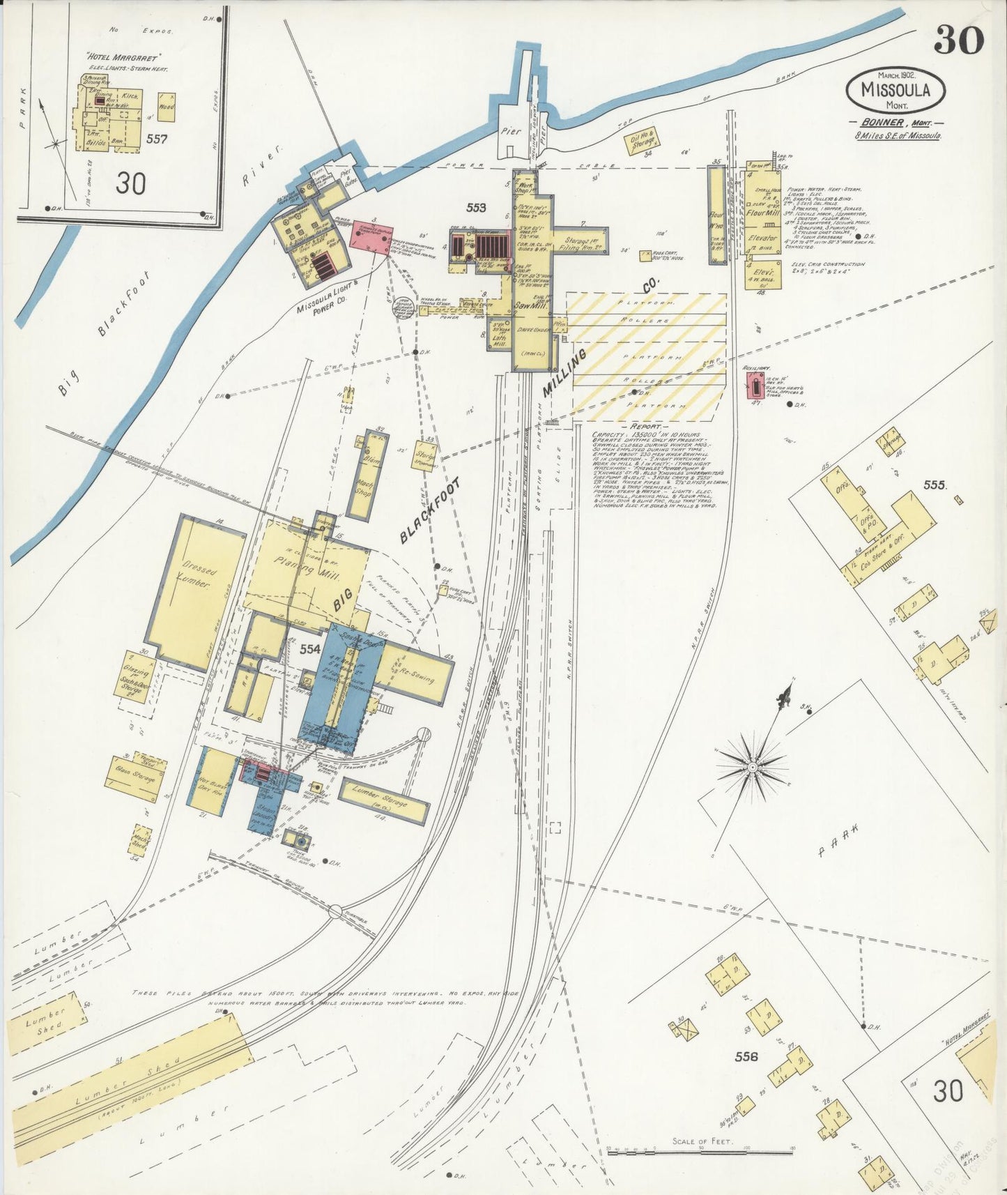 Sanborn Fire Insurance Map from Missoula, Missoula County, Montana (1902), Sheet #0030 - Historic Sanborn Fire Insurance Map Print, vintage old map wall art, antique decor, genealogy gift, Montana Montana map