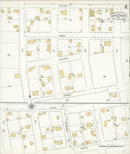 Sanborn Fire Insurance Map from Myrtle Point, Coos County, Oregon (1907), Sheet #0004 - Complete Map Set gallery image, historic Sanborn map, vintage wall art, Oregon Oregon