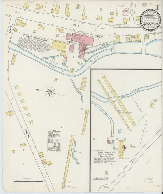Sanborn Fire Insurance Map from Deep River, Middlesex County, Connecticut (1895), Sheet #0001 - Complete Map Set gallery image, historic Sanborn map, vintage wall art, Connecticut Connecticut