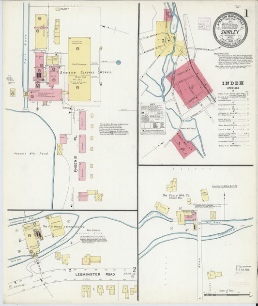 Sanborn Fire Insurance Map from Shirley, Middlesex County, Massachusetts (1908), Sheet #0001 - Complete Map Set gallery image, historic Sanborn map, vintage wall art, Massachusetts Massachusetts