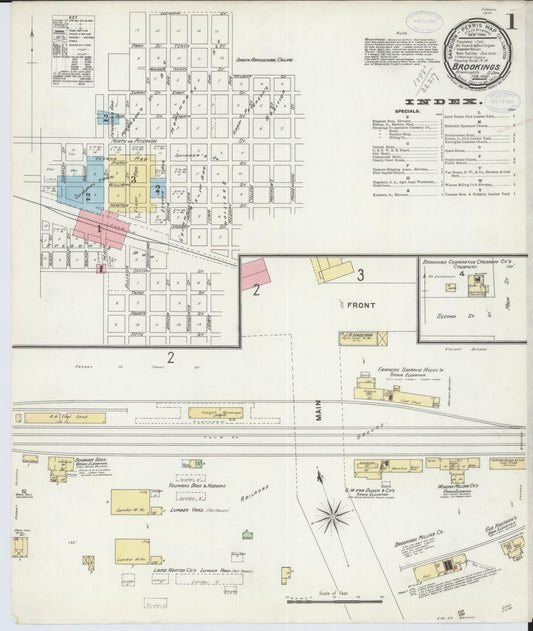 Sanborn Fire Insurance Map from Brookings, Brookings County, South Dakota. (1898) – Historic Sanborn Fire Insurance Map Print