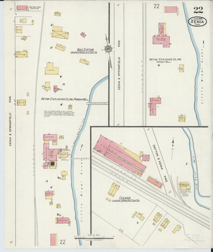 Sanborn Fire Insurance Map from Xenia, Greene County, Ohio (1919), Sheet #0022 - Complete Map Set gallery image, historic Sanborn map, vintage wall art, Ohio Ohio