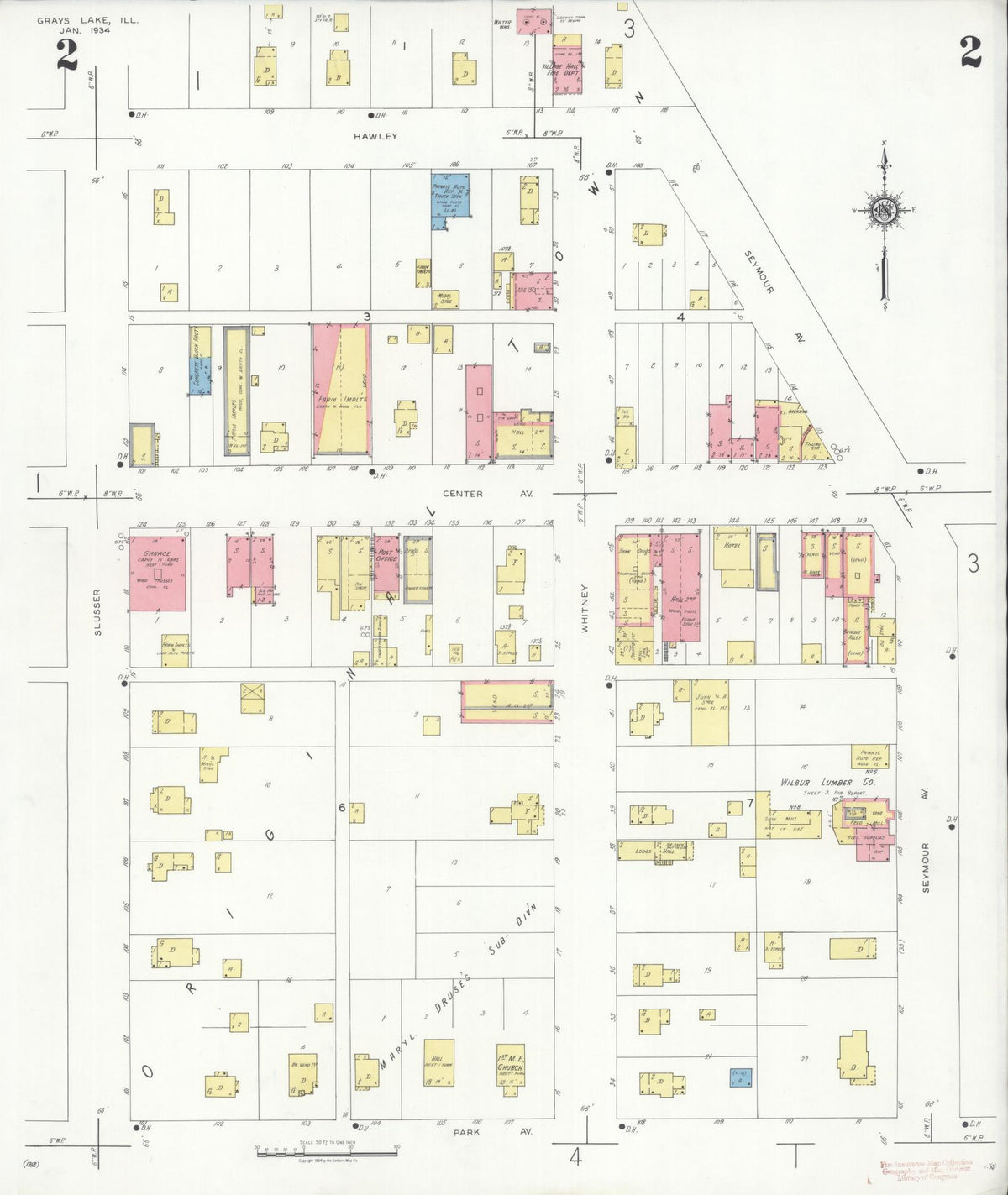 Sanborn Fire Insurance Map from Grays Lake, Lake County, Illinois (1934), Sheet #0002 - Complete Map Set gallery image, historic Sanborn map, vintage wall art, Illinois Illinois