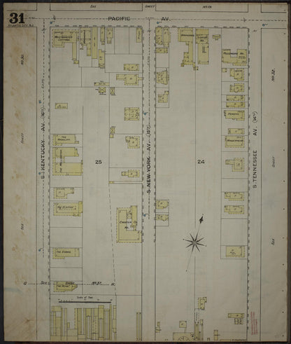 Sanborn Fire Insurance Map from Atlantic City, Atlantic County, New Jersey (1886), Sheet #0031 - Complete Map Set gallery image, historic Sanborn map, vintage wall art, New Jersey New Jersey