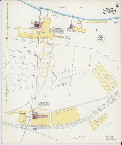 Sanborn Fire Insurance Map from Cloquet, Carlton County, Minnesota (1892), Sheet #0002 - Historic Sanborn Fire Insurance Map Print, vintage old map wall art, antique decor, genealogy gift, Minnesota Minnesota map