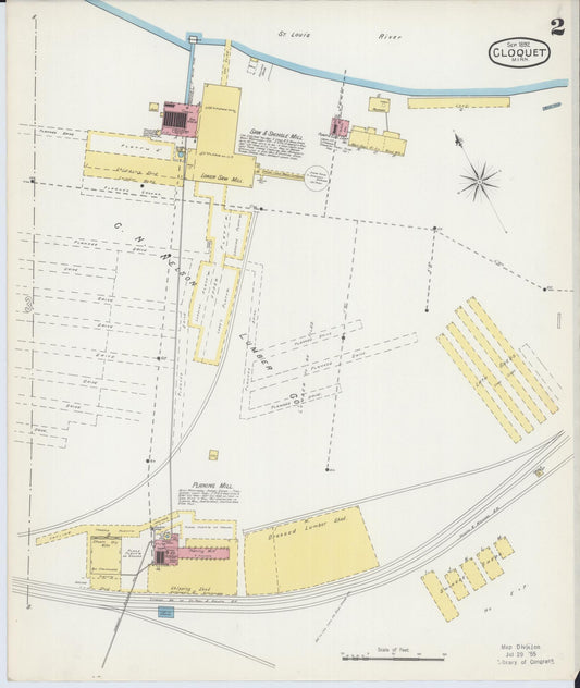 Sanborn Fire Insurance Map from Cloquet, Carlton County, Minnesota (1892), Sheet #0002 - Historic Sanborn Fire Insurance Map Print, vintage old map wall art, antique decor, genealogy gift, Minnesota Minnesota map
