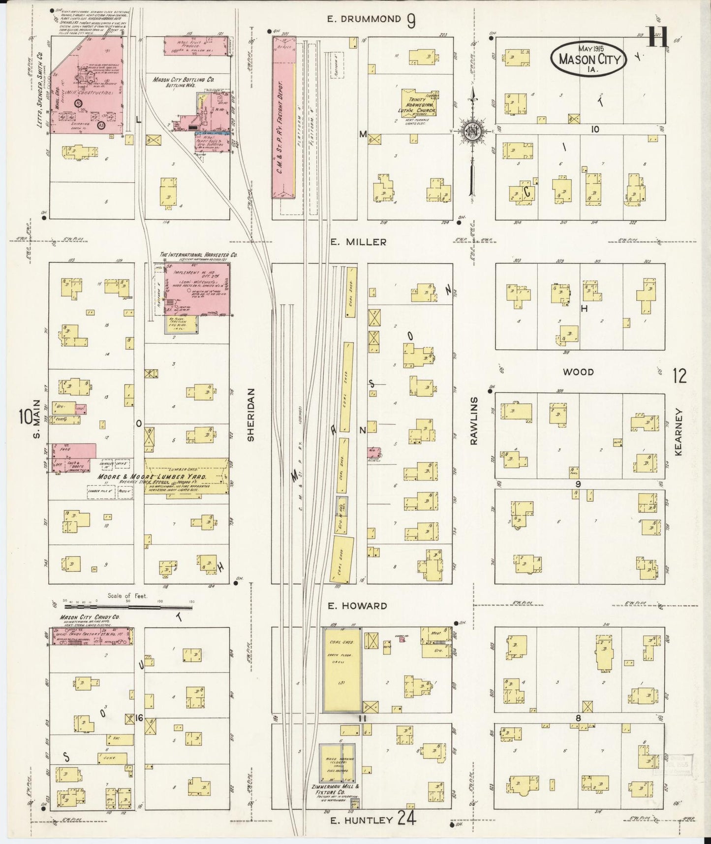 Sanborn Fire Insurance Map from Mason City, Cerro Gordo County, Iowa (1915), Sheet #0011 - Historic Sanborn Fire Insurance Map Print