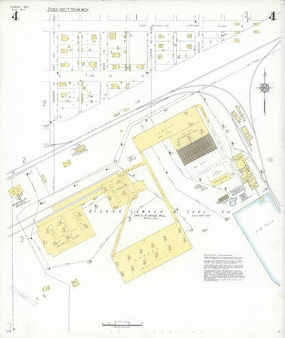 Sanborn Fire Insurance Map from Dierks, Howard County, Arkansas (1937), Sheet #0004 - Complete Map Set gallery image, historic Sanborn map, vintage wall art, Arkansas Arkansas